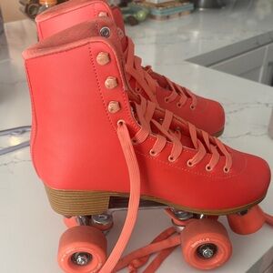 Impala Salmon Roller Skates with Orange Laces